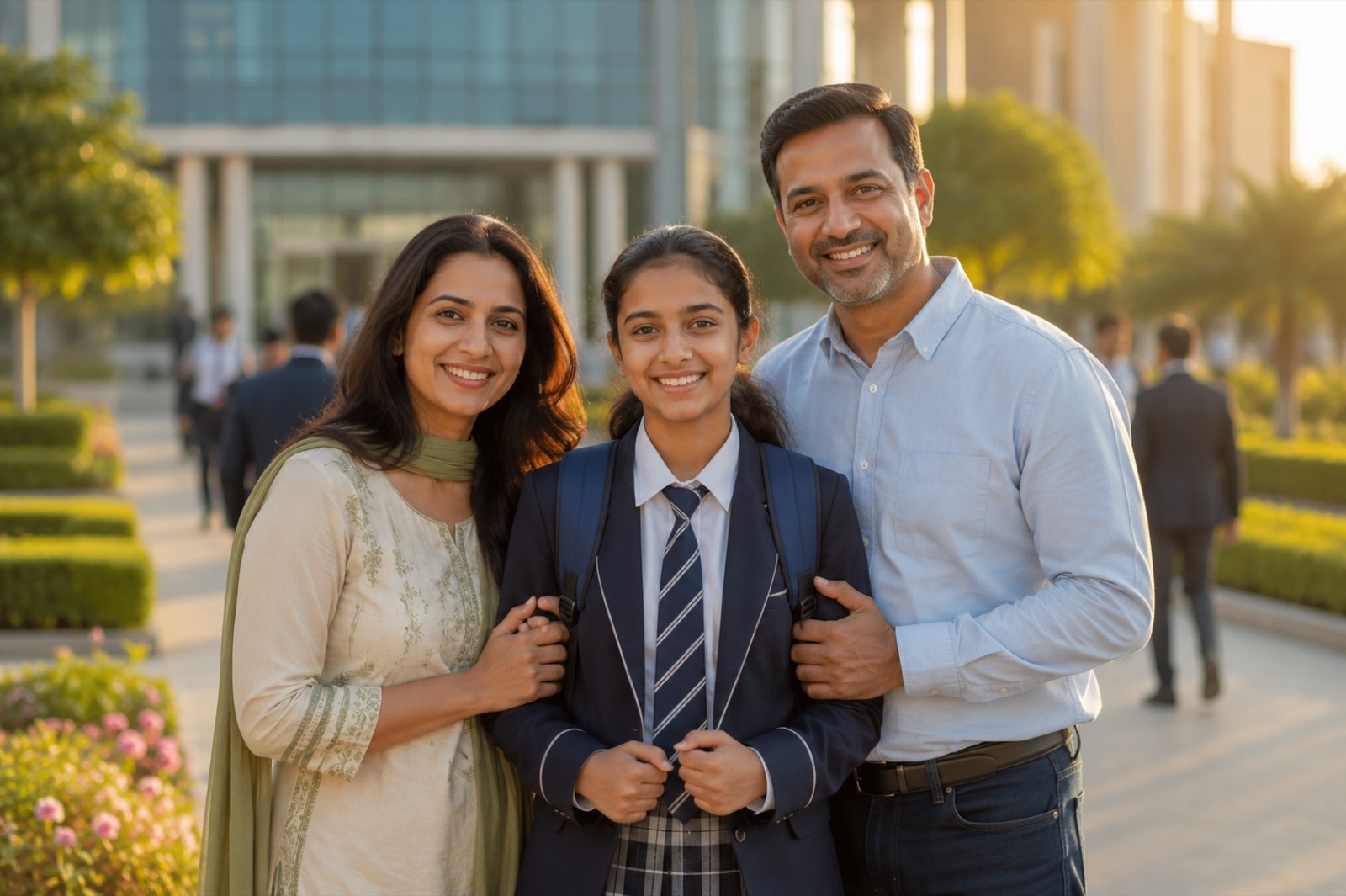 A parent and child looking at results together