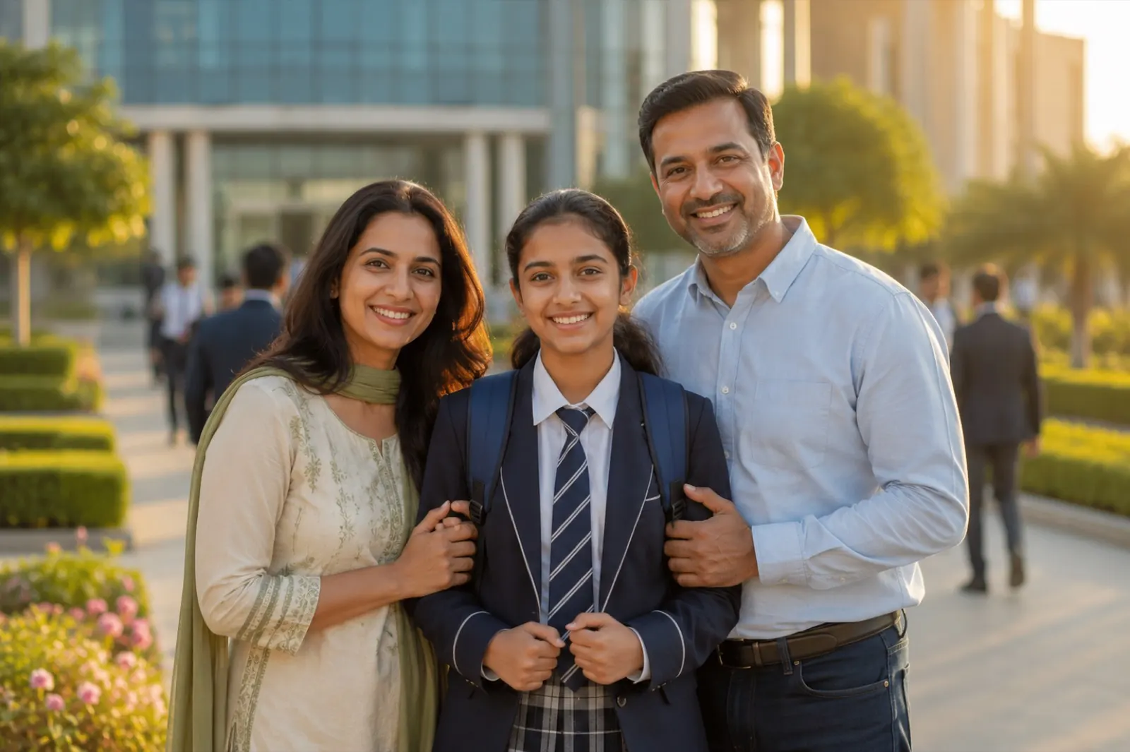 A parent and child looking at results together
